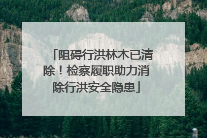 阻碍行洪林木已清除！检察履职助力消除行洪安全隐患